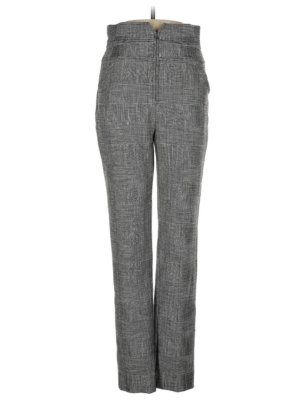 Rebecca Taylor Gray Glen Plaid High-Waist Straight Pants